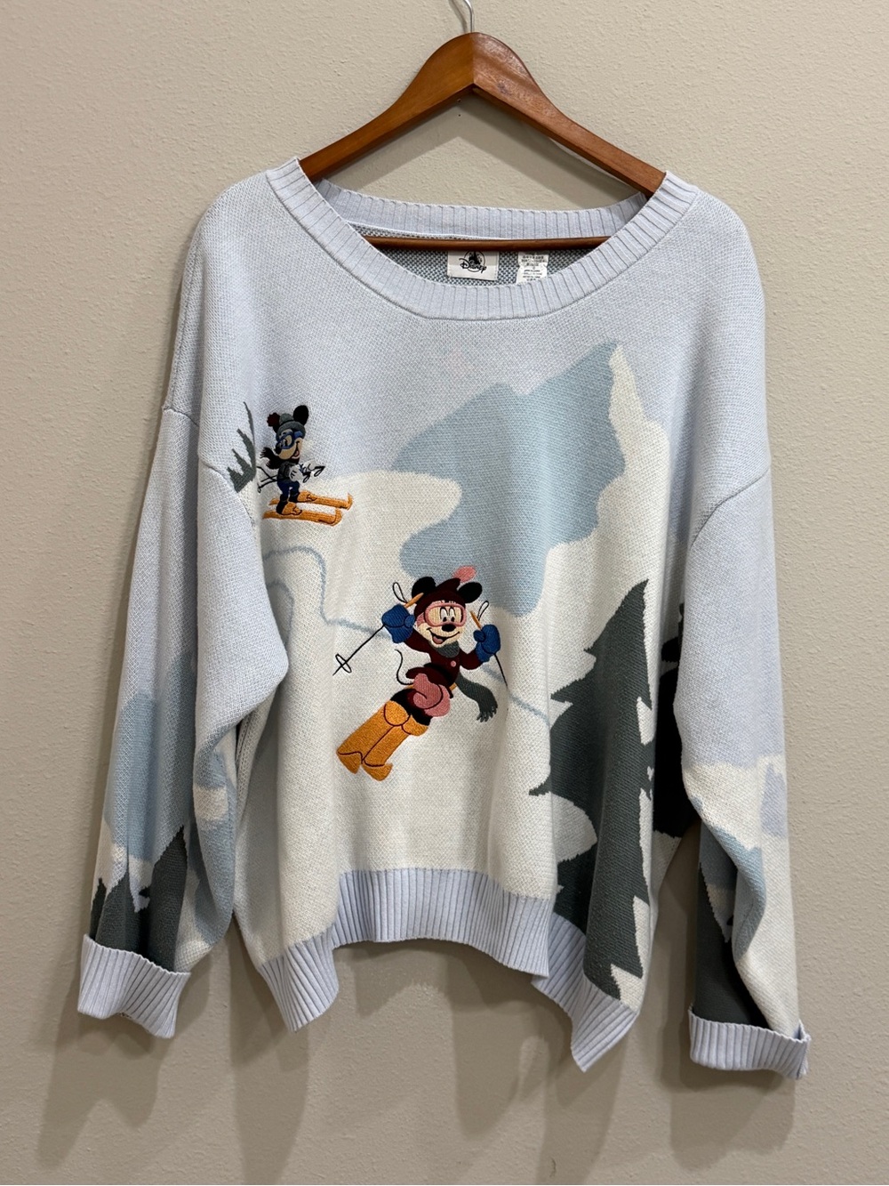 Disney Parks Sweater Minnie Mickey Goofy Embroidered Appliqué Women's 2x